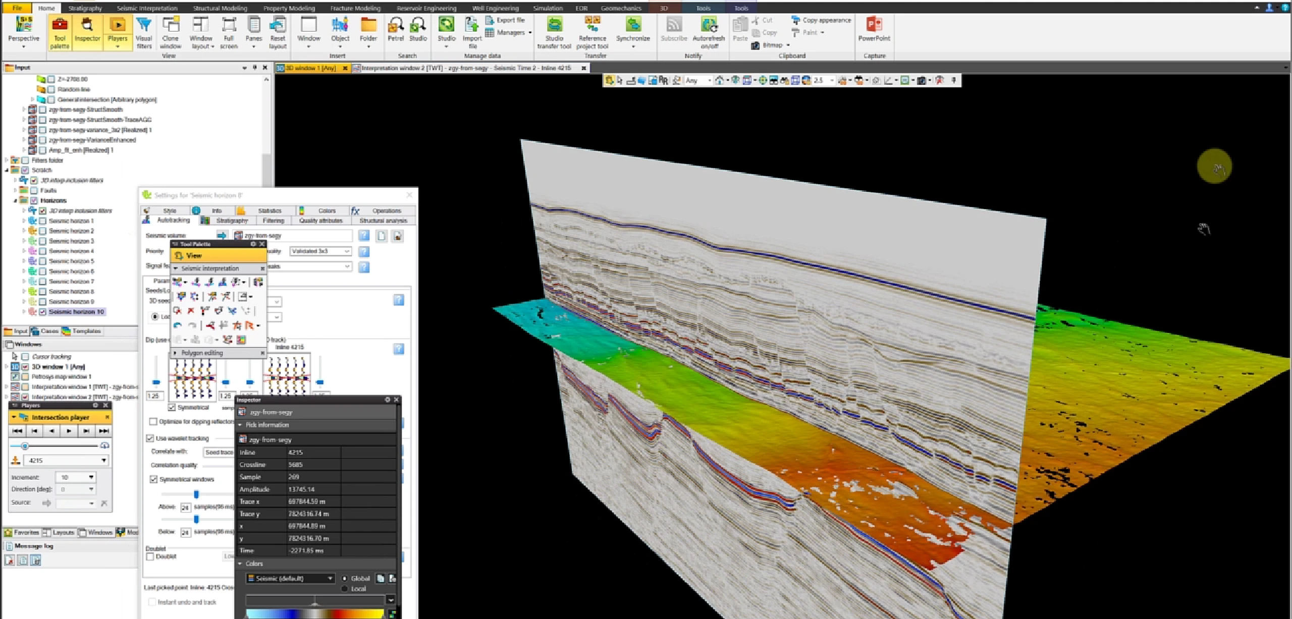 Horizon surface introduced beneath the seismic framework