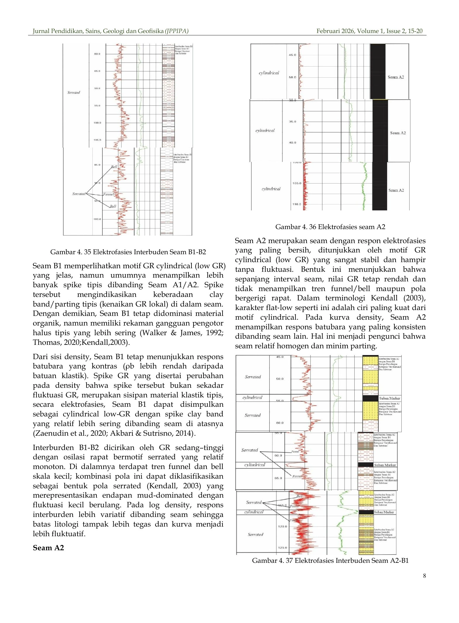 Seams B1 and A2 — correlation and interpretation