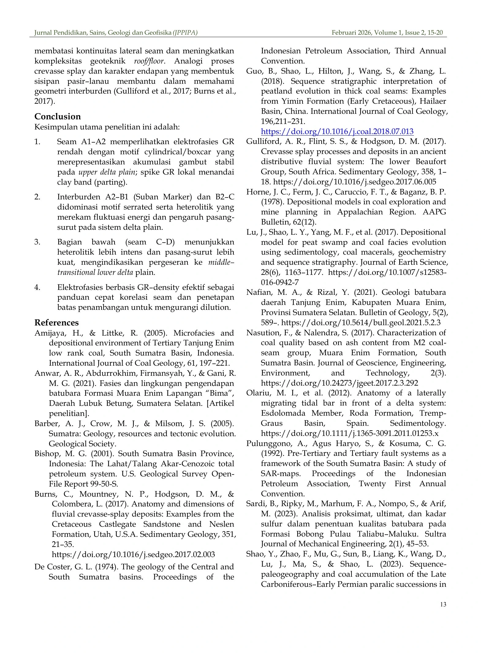 Conclusions and cited literature