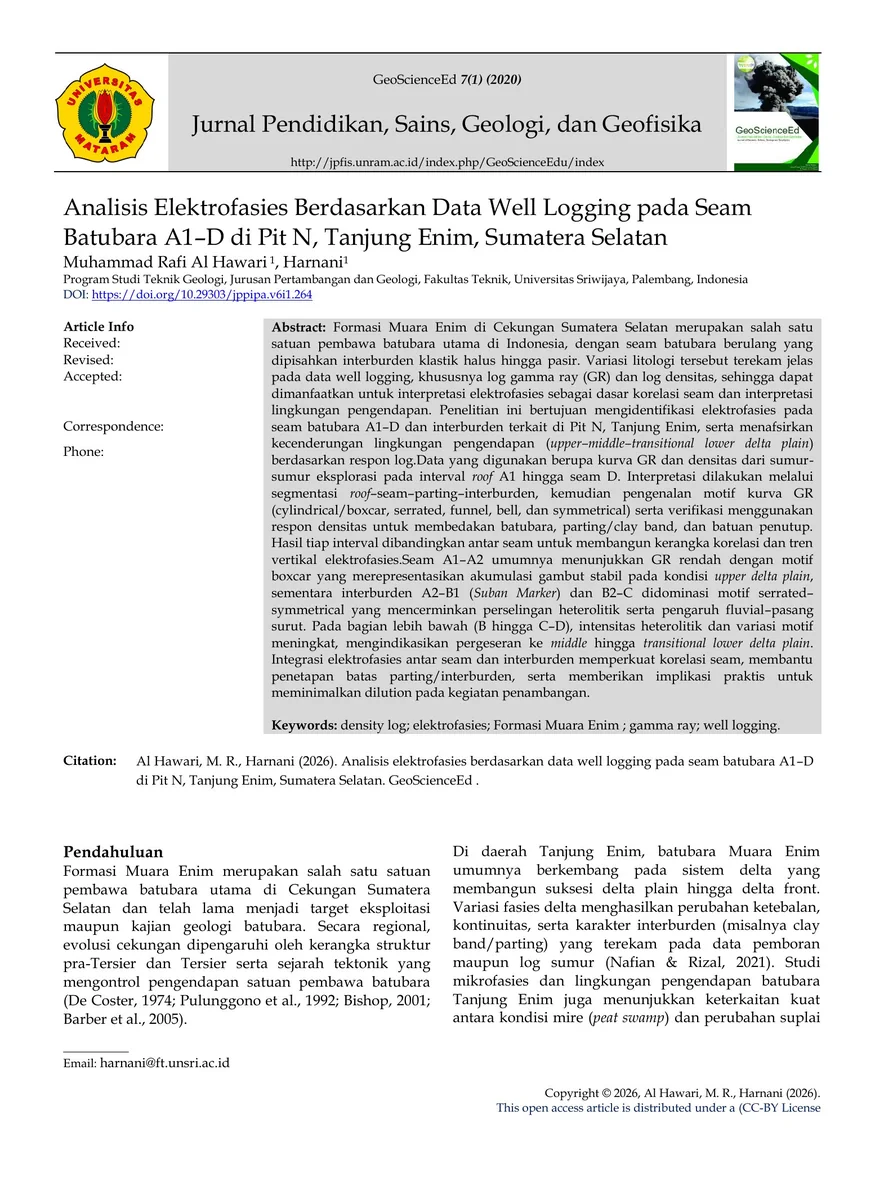 Published Article — GeoScienceEd Journal 7(1), 661–673