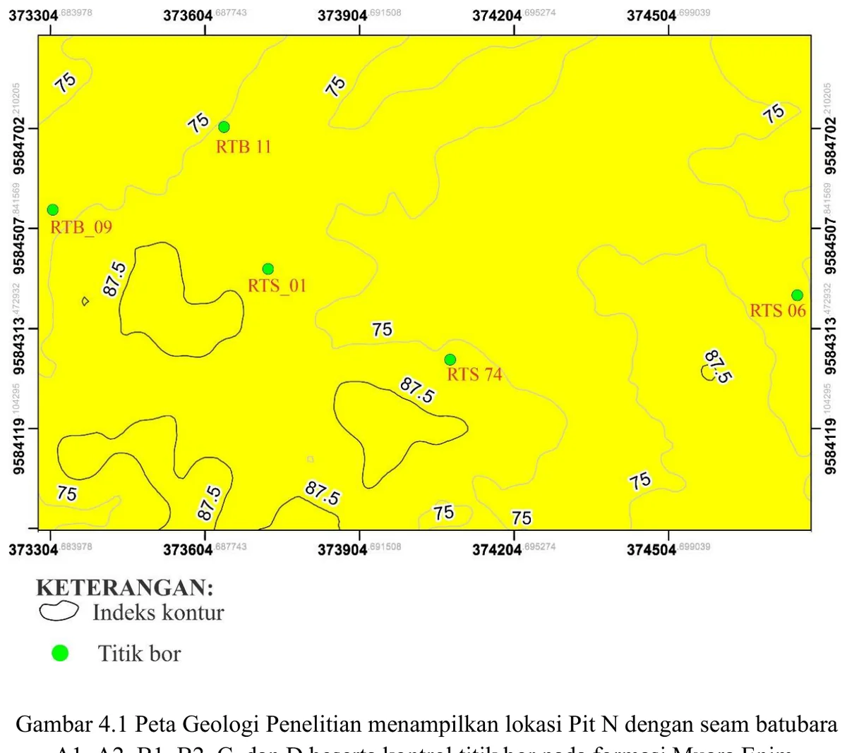 Research-area geological map and Pit N drillhole control