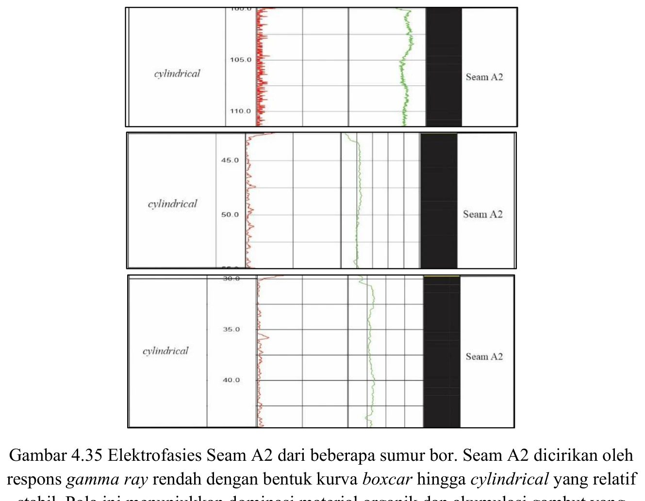 Electrofacies — Seam A2